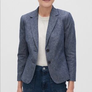 NWT Banana Republic Blue Chambray LN Blazer Size 0